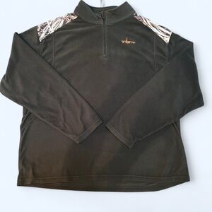 Habit Men’s Forest Green Camo Quarter Zip Fleece Pullover Sweater Size 2XL